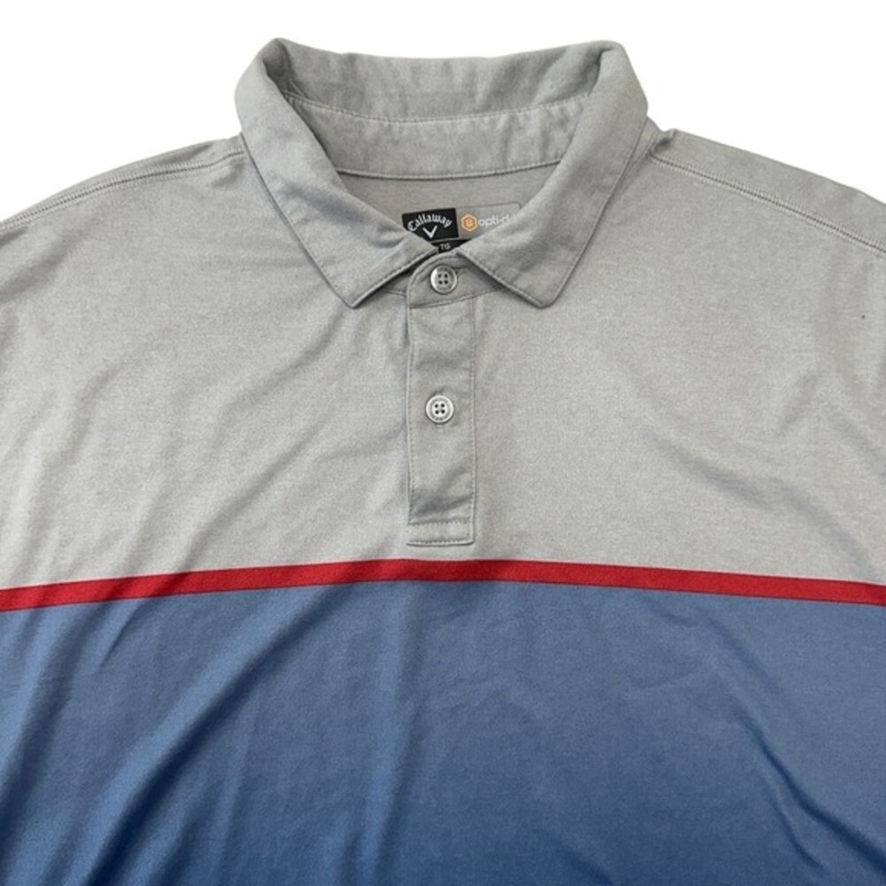 Callaway Opti-Dri Golf Polo Shirt Moisture Wicking Athletic Mens XL‎ Blue Gray